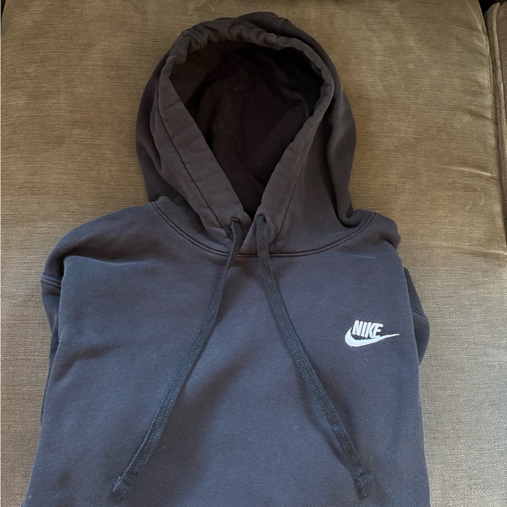Nike Black Crewneck Hoodie with White Swoosh